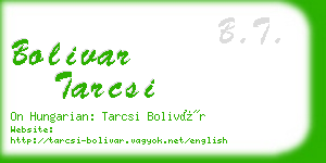 bolivar tarcsi business card